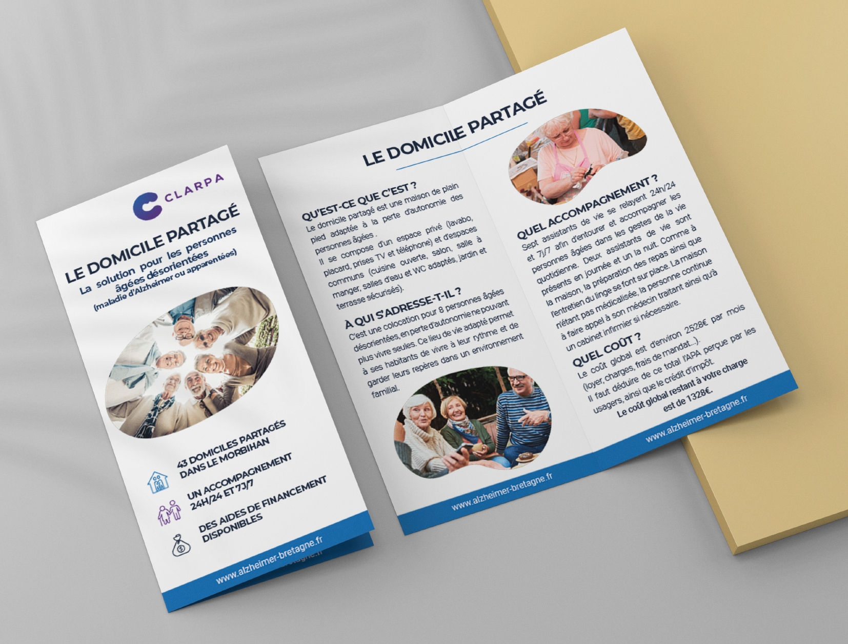 Dépliant réalisé pour l'association morbihannaise CLARPA