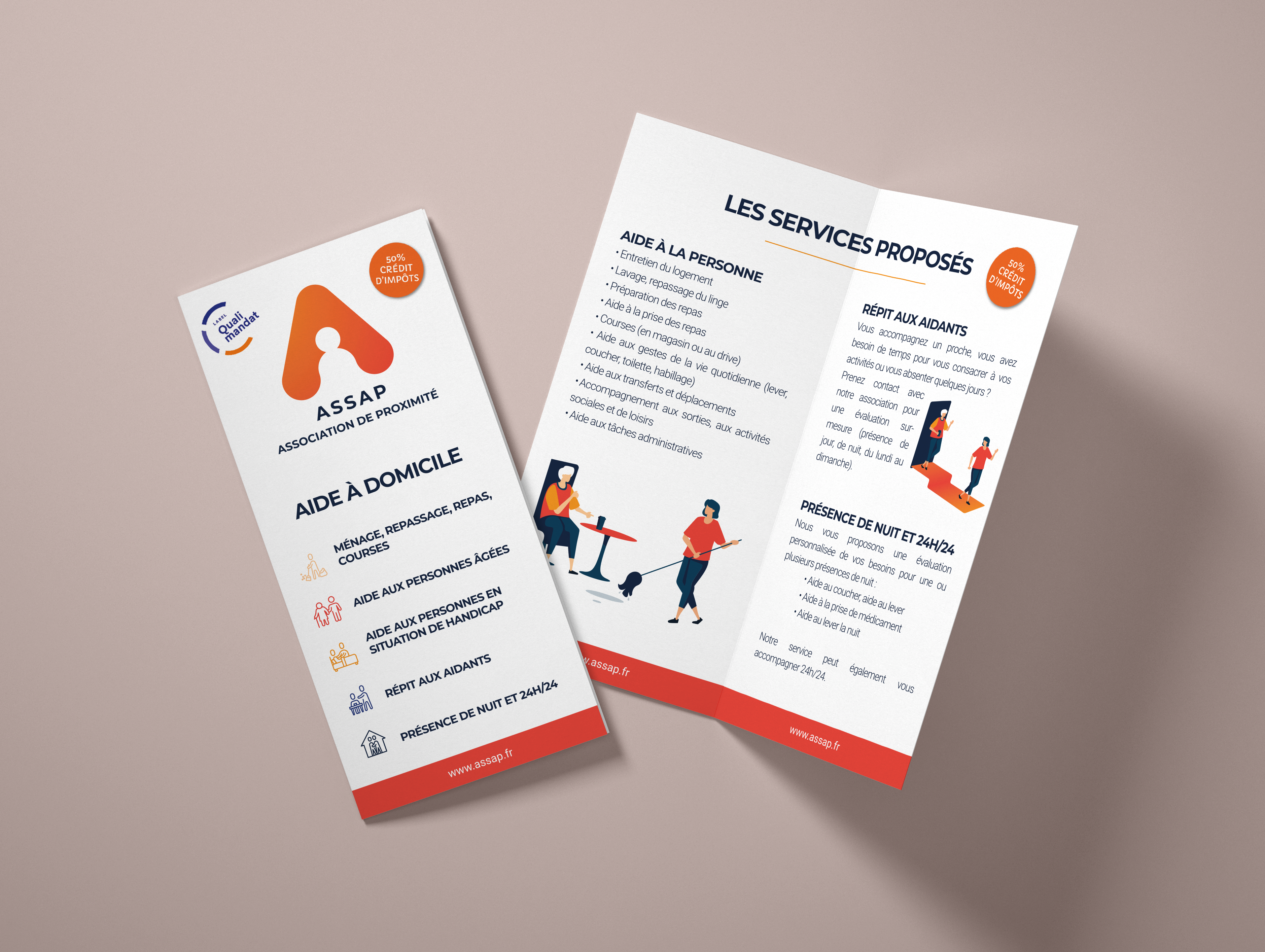Mockup dépliant Aide à domicile ASSAP